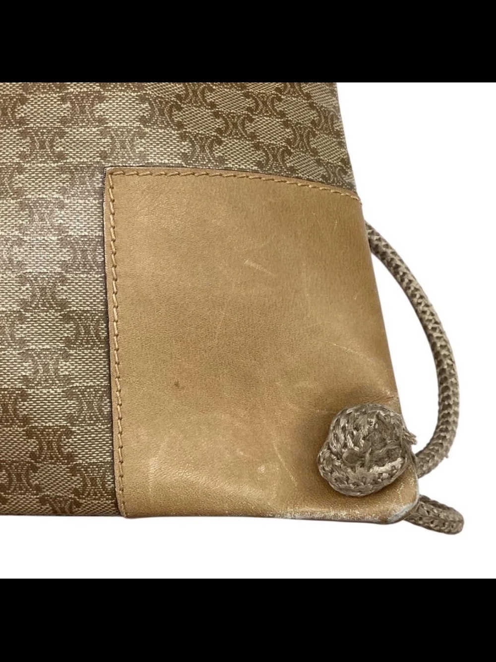 Celine Beige Monogram Drawstring Backpack - Picture 9 of 13
